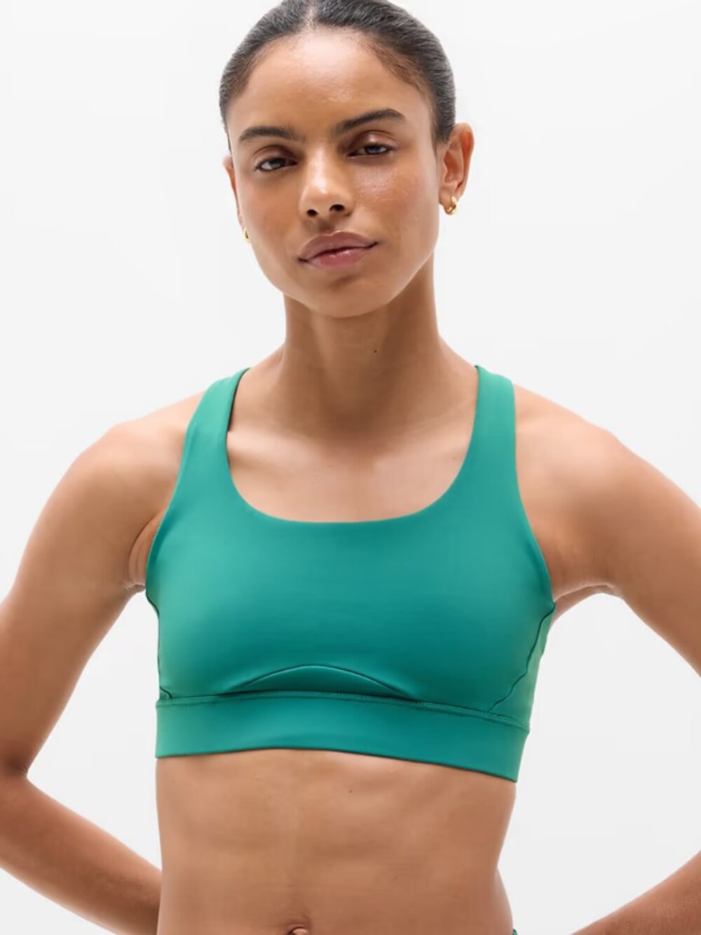 NWT Athleta Interval sports bra in Alpine green, sz. M (A-C)